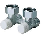 Узел нижнего подкл. с рег. байпасом .М24х19 (для стальных радиаторов) угловой FV 1422