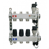 Коллекторная группа 1* на 3 вых. нерж.квадрат TIM KBS5003 c кранами и воздух.