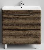 Adel 80 тумба напольная Дуб крымский коричневый + умывальник Adel 80, VOD-OK
