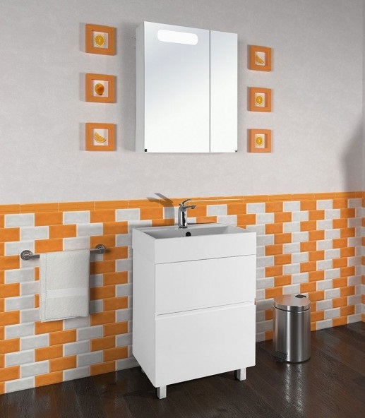 Аббат 60 Тумба+умывальник белая (рак.Мальта 60 доломит), VOD-OK