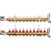 Коллекторная группа ЛАТУНЬ с расходомерами 11 вых. STOUT (SMB 0473 000011)