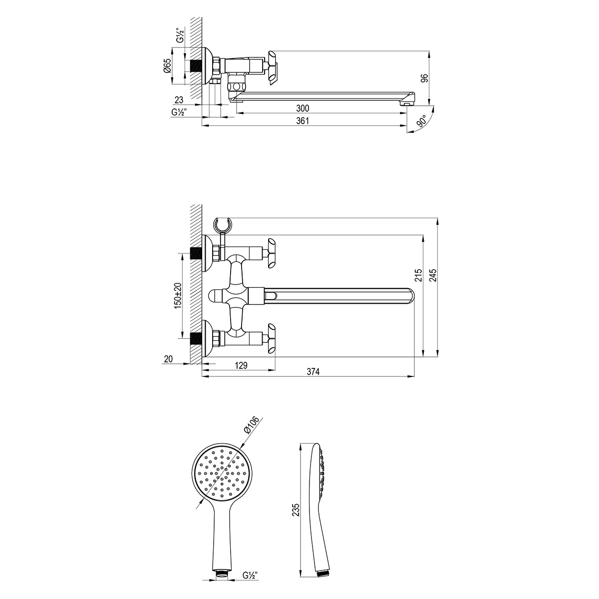 Смес. д/ванны LEMARK  PRACTICA  (LM7541C) 2