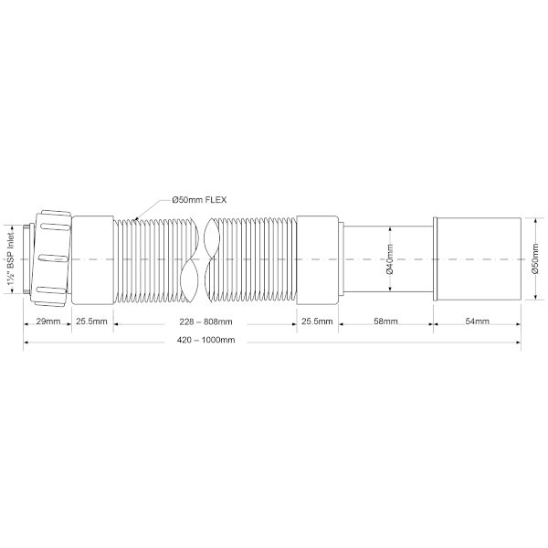 Гофра 1м 11/2 40-50 McALPINE (MRMF2)