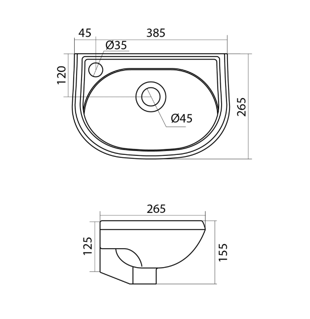 Бриз-40 Умывальник лев/ отв., Santek 1WH110442