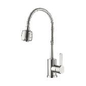 A48104 Смеситель для кухни ACCOONA с гибким изливом и гайкой нерж.сталь (10)