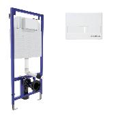 Инсталляция для скрытого монтажа унитаза NOVUM кнопка L1 белая, BERGES