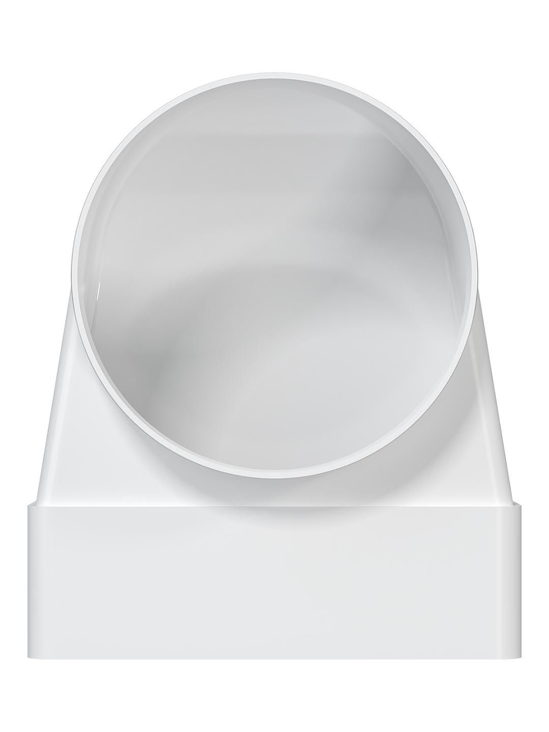 Соединитель угловой  плоского воздуховода с круглым пластик 90° 60х120/D100 ERA 612СК10КП