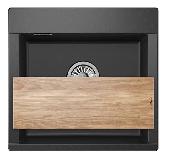 Мойка кухонная ES-5201 ЧЕРНАЯ Estetica (разделочная доска (ясень), мет. сифон), GRANULA