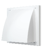 1515К12,5ФВ  Выход стенной вытяжной с обратным клапаном 150х150 с фланцем D125, ASA, бел