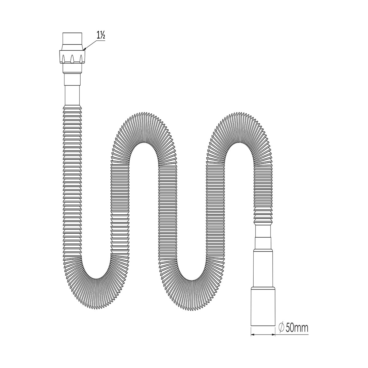 Гибкая труба с гайкой 1 1/2