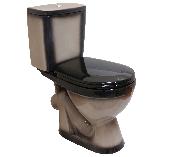 Унитаз-компакт Лира черный (косой вып., 1-реж.арм., сид.полипроп.) Киров