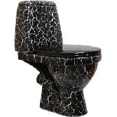 Унитаз-компакт Премьер черный кракелюр(гориз вып., нижн. подв., сид, 2-кн.арм.) Киров