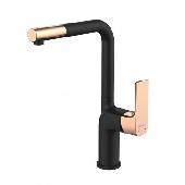 Смес. д/кухни с повор. изливом LEMARK URSUS ЧЕРНЫЙ/РОЗ.ЗОЛОТО (LM7205BLR)