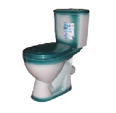 ОБРАЗЕЦ С ВИТРИНЫ Унитаз-компакт Рио зелёный (универс.вып., нижн.подв., сид, 2-кн.арм.) КИРОВ