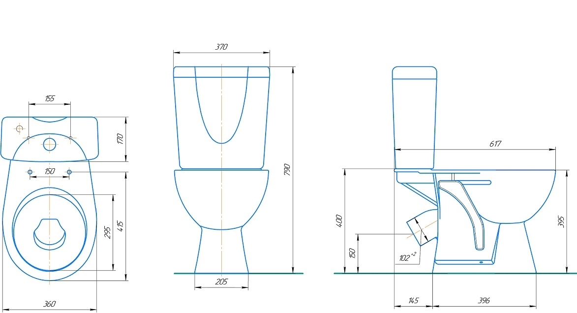 Унитаз-компакт НЕО (косой вып.,жесткое сид. пп с сист.soft-close, 2-х реж.арм., Siamp/Oli), КИРОВ