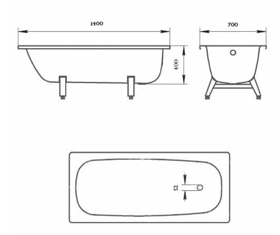 Ванна стальная DONNA VANNA 140*70*40 с опорной подставкой, белая орхидея, ВИЗ