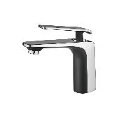 A90123F Смеситель для умывальника ACCOONA с гайкой Цвет: черный+хром (8)