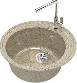 Мойка глян.Лексия Z6Q5(песоч) 515x515x213. Granit MARR BERGG