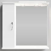 Зеркало+шкаф Колумбия 75см Белое левое+свет, VOD-OK