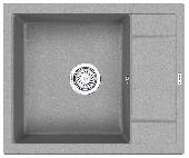 Мойка кухонная кварц GR-6002 БАЗАЛЬТ Granula (мет. сифон), GRANULA