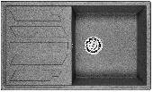 Мойка кухонная кварц GR-8601 ГРАФИТ Granula (мет. сифон), GRANULA