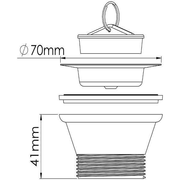 Выпуск для сифона 70мм, 1 1/2, винт 65мм 7002 (250), NOVA PLASTIK