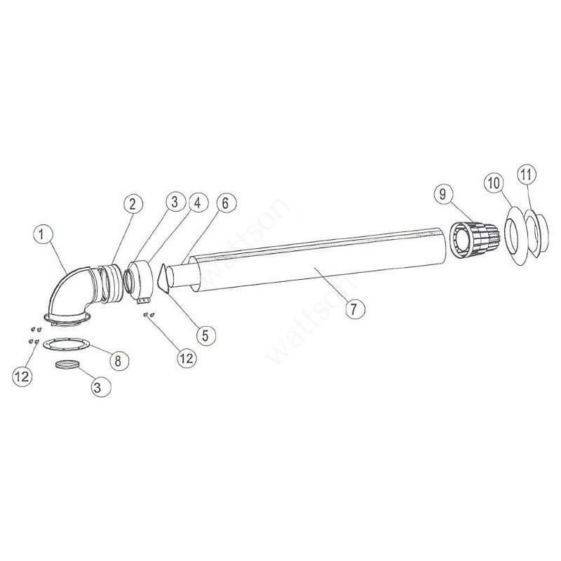 Комплект коаксиальный PROTHERM 60/100, L750мм, для Рысь, Ягуар  (3003202753)