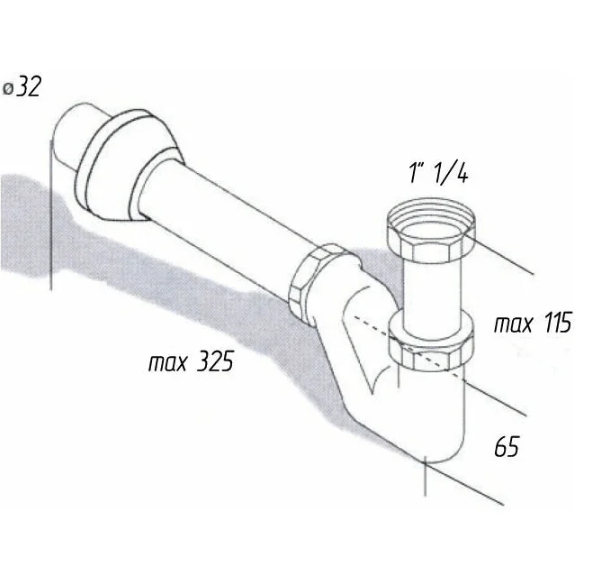 Сифон латунный для биде TIM (20) BAS0701B