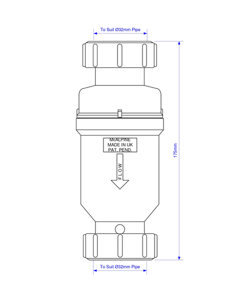Сифон для раковины McALPINE MRNRV32C-PB