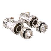 Узел нижнего подключения радиатора прямой с адаптерами 1/2