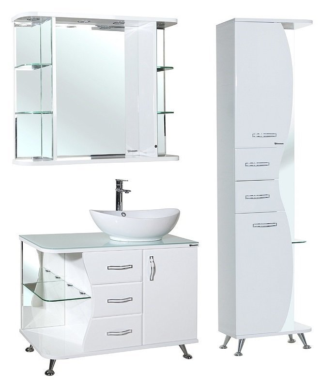 РИО-50 пенал с зеркалом белый лев.