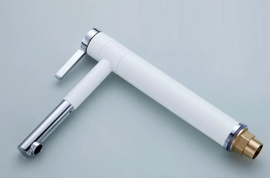 A9290G-6  Смеситель для умывальника ACCOONA высокий с гайкой Цвет: белый