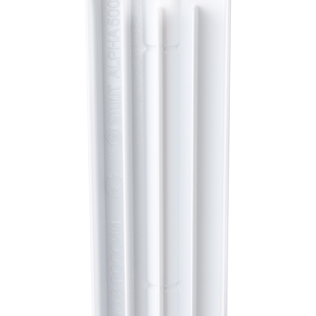 Радиатор биметалл. STOUT ALPHA 500  4 секции SRB-2310-050004 бок. подключение