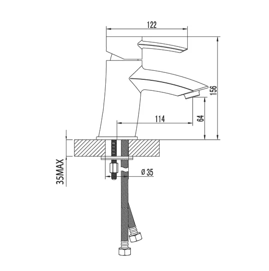 Смес. д/умывальника монолитный LEMARK ATLANTISS (LM3206C)
