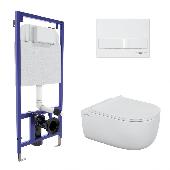 Комплект: инсталляция NOVUM525,кнопка L1 белая,унитаз EGO XL,сид Okus Slim SO 043203,BERGES