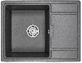 Мойка кухонная кварц GR-6503 ЧЕРНАЯ Granula (мет. сифон), GRANULA