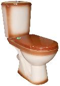 Унитаз-компакт Комфорт коричневый (косой вып., 2-реж.арм., сид.полипроп.) Киров