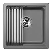 Мойка кухонная подстольная KS-4501U АЛЮМИНИУМ Kitchen Space (ролл-мат,дозатор, мет. сифон), GRANULA