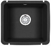 Мойка кухонная подстольная кварц GR-3601 ЧЕРНАЯ Granula (мет. сифон, комплект креплений), GRANULA