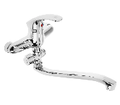 A7053 Смеситель для ванны ACCOONA с длинным поворотным изливом дивертор 300мм латунь/хром(10)