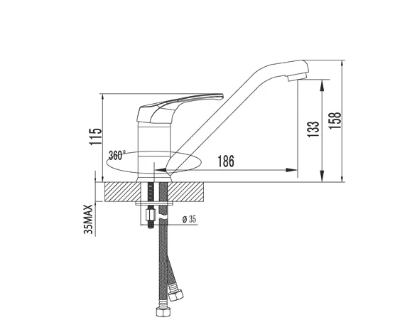 Смес. д/кухни с повор. изливом LEMARK OMEGA (LM3104C)