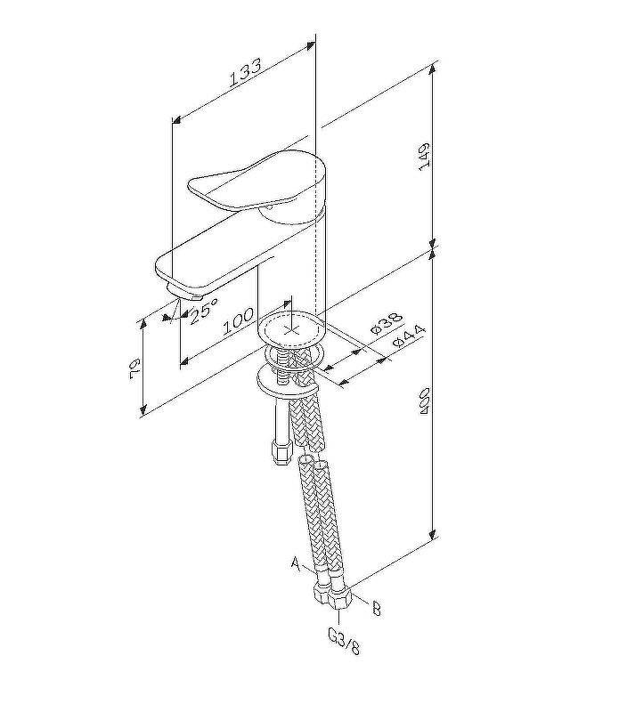 Cмеситель для умывальника излив 100 мм БЕЛЫЙ F85A02133 X-Joy, AM.PM