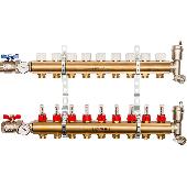 Коллекторная группа ЛАТУНЬ с расходомерами 9 вых. STOUT (SMB 0473 000009)