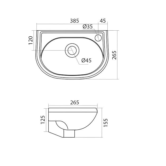 Бриз-40 Умывальник прав/ отв., Santek (1WH110445)
