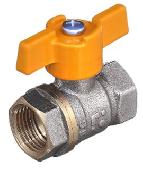 Кран шаровой Ду25 газ  г/г бабочка А10/1 11Б27п никель, БАЗ