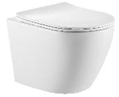 Verso VO-1832 унитаз подвесной безободковый белый сиденье дюропласти микролифт, Triton