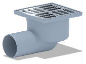 50 Трап горизонт. нерегулируемый, с комбинир. затвором, нерж.решетка 100*100 (24) TQ5102