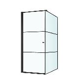 Душевой уголок DARK 900х900х1950 прозрачное стекло, профиль черный, левый, BERGES