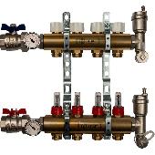 Коллекторная группа ЛАТУНЬ с расходомерами 4 вых. STOUT (SMB 0473 000004)