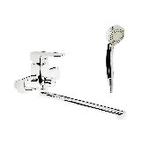 A7102 Смеситель для ванны ACCOONA с длинным изливом 300мм дивертор в корпусе латунь/хром (10)